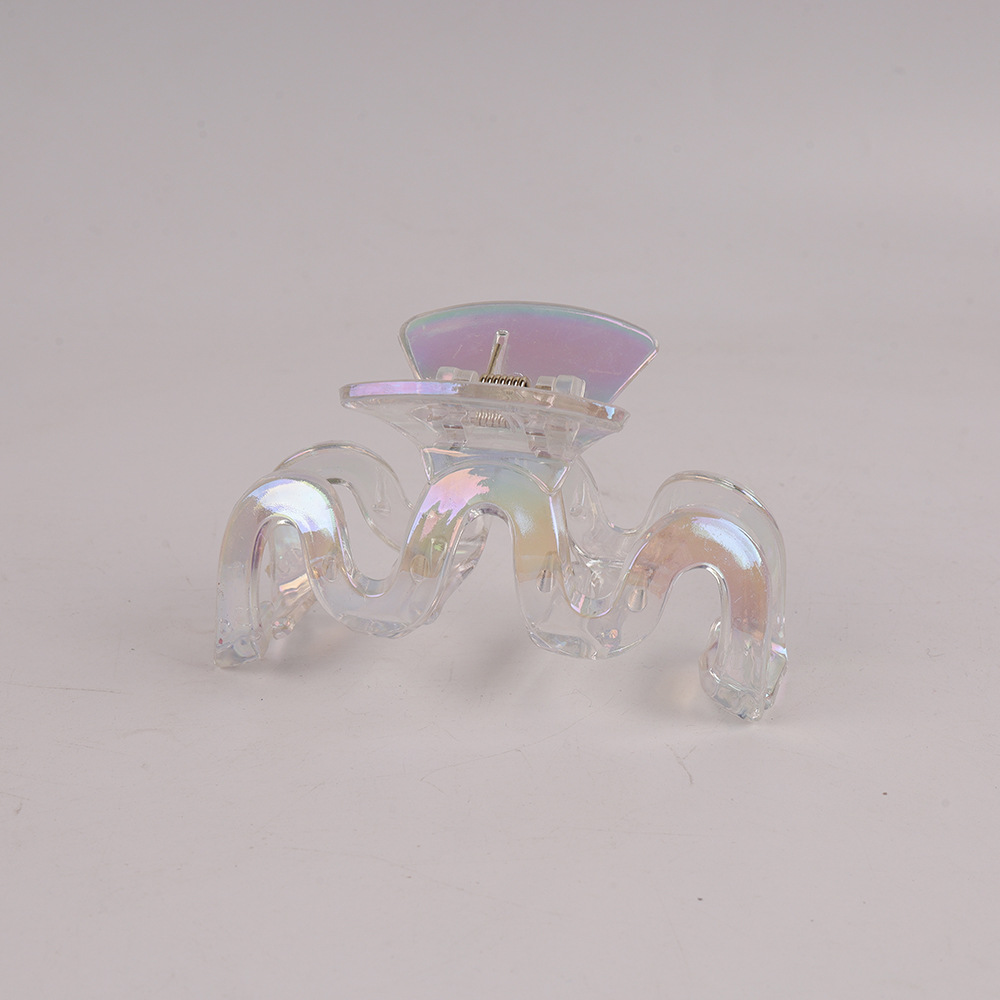 智贝SKU图_7韩国ins夏季人鱼姬镭射抓夹简约透明大号