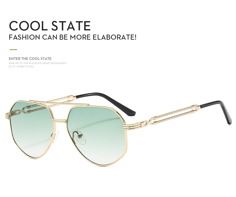 Occhiali da sole poligonali in metallo uomo e donna alla moda_voghion.com