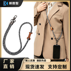 携帯電話ストラップ、ネックストラップ、長短斜め掛け、ストラップ付き、クリップ付き、落下防止、頑丈で耐久性のある斜め掛けロープ