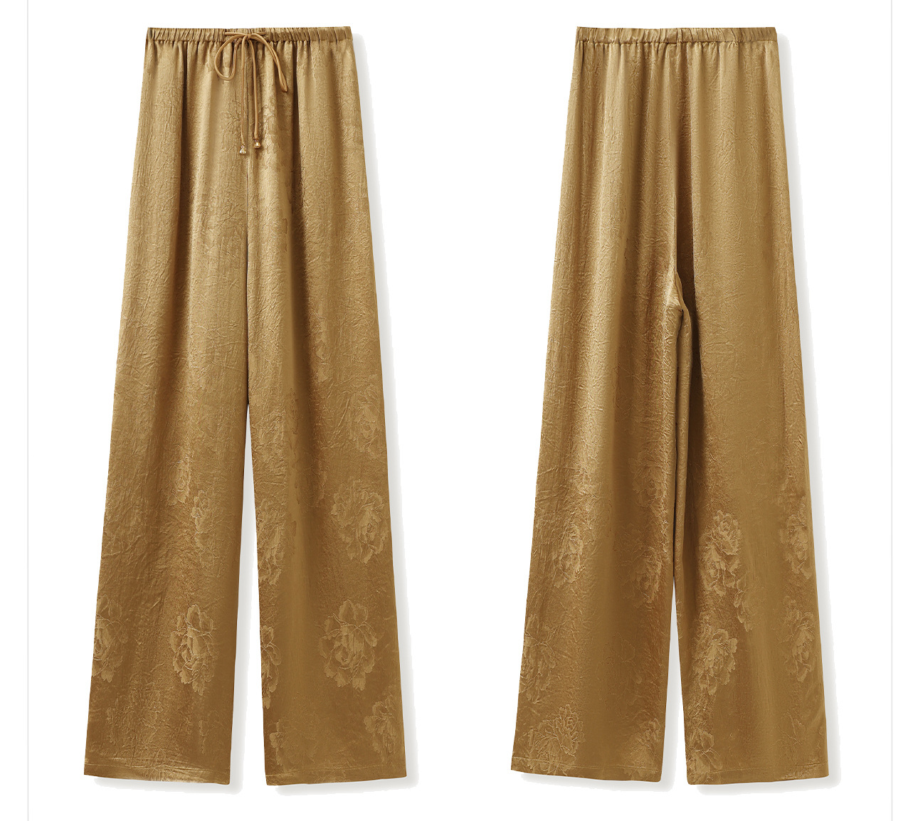 Quần culottes nữ ống rộng chất acetate phong cách Trung Quốc mới — Màu vàng, Màu hồng, Màu trắng chi tiết 24