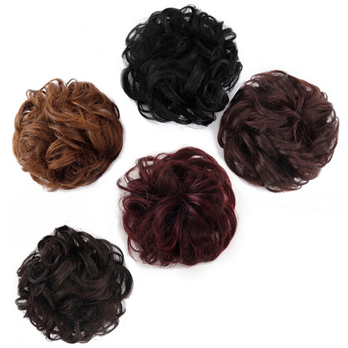 Manufacturer wholesale wig women's curling hair ring ball head hair twister fluffy matte simulation hair bun flower bud hair bun head flower
