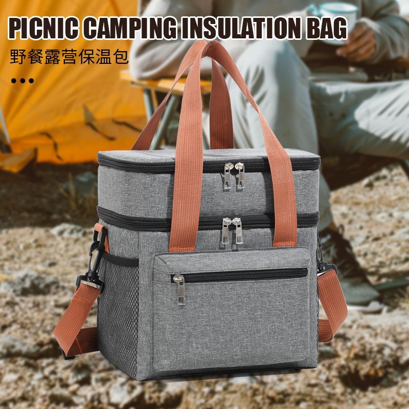 Bolso de hielo de aislamiento térmico de doble capa transfronterizo bolso de picnic al aire libre bolso de arroz con bolso de almuerzo de mensajero bolso bento para viajar al trabajo