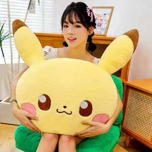 Foreign trade double-sided Pikachu plush pillow, Pogaman doll pillow, bed sleeping cushion, wholesale gift