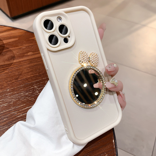 Suitable for iPhone 15 Promax mobile phone case, all-inclusive mirror, new Apple 14 protective cover, female advanced 13 silicone