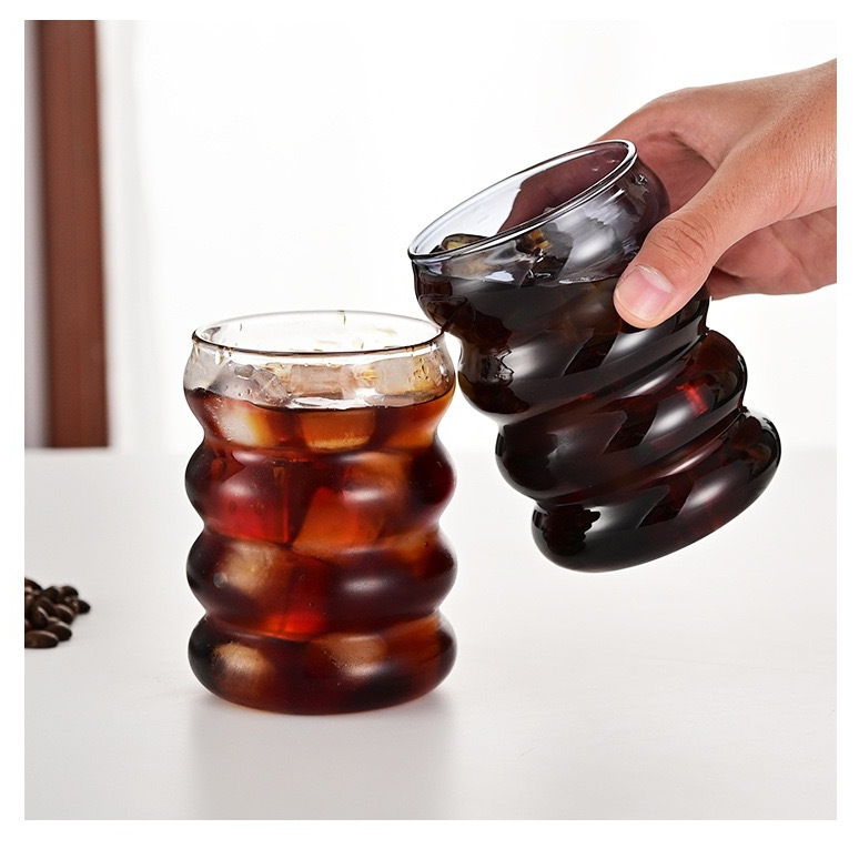 Estilo coreano ins mismo estilo Caterpillar Glass celebridad en línea taza de café hielo taza de latte americano hogar resistente al calor taza de agua image 6