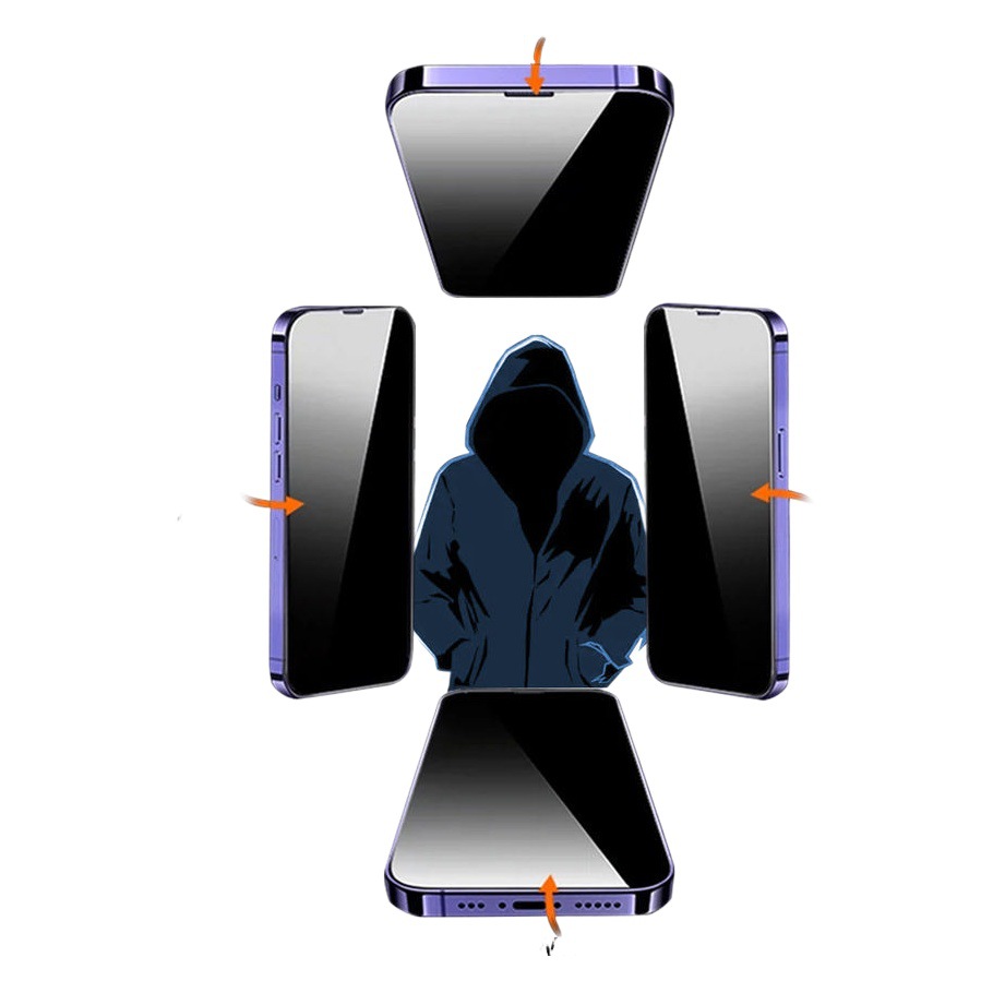 Adecuado para película templada anti-espía de 360 grados para Apple 17Air, película para teléfono móvil iPhone 16 Pro Max, 15/14 Pro anti-espía