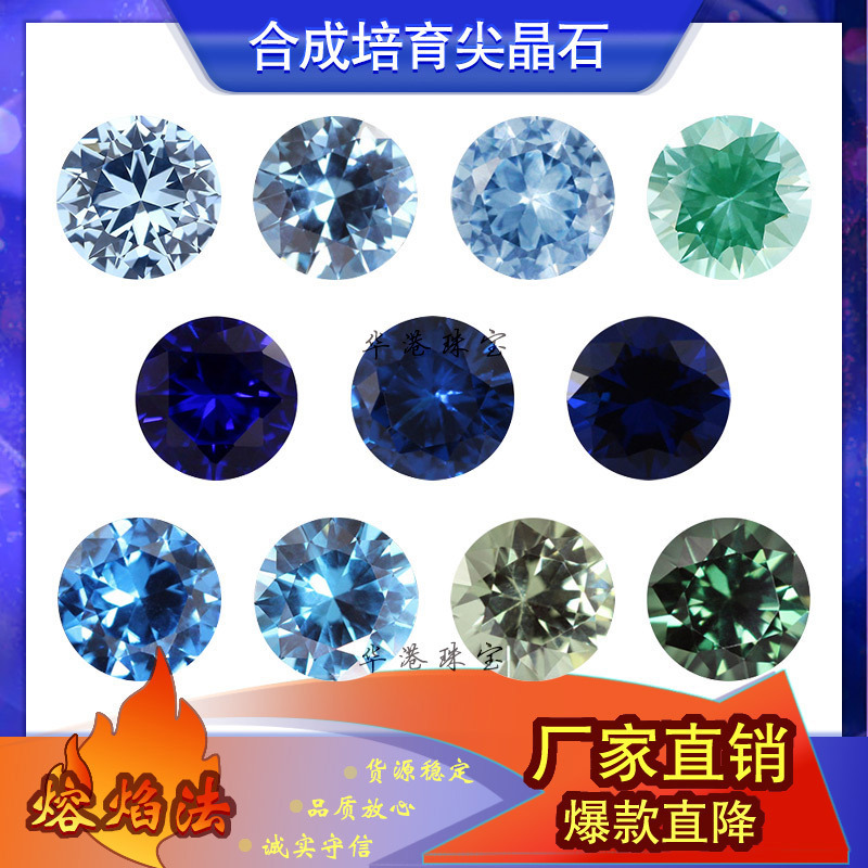 Round synthetic spinel bare stone 113# 106# 108# 119# 120#152# blue spinel ring Round synthetic spinel bare stone 113# 106# 108# 119# 120#152# blue spinel ring