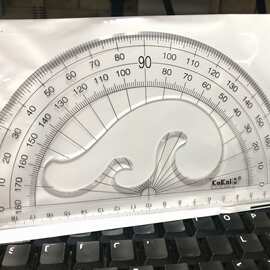 科加 透明量角器塑料绘图半圆学生绘画绘图量角器