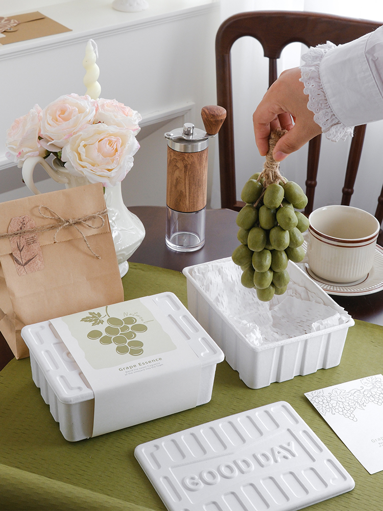 Caja de regalo de pulpa degradable diy mano acompañante regalo de cumpleaños de San Valentín caja de embalaje de regalo de jabón hecha a mano caja de joyas