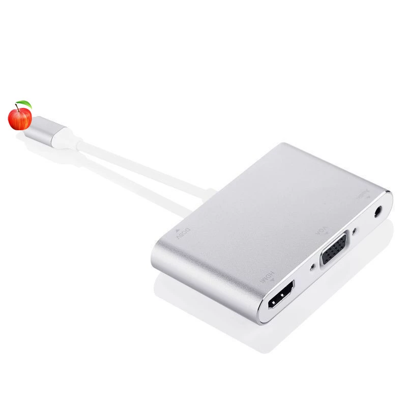 Конвертер для iPhone: Lightning на HDMI + VGA, адаптер Lightning → VGA для вывода HD