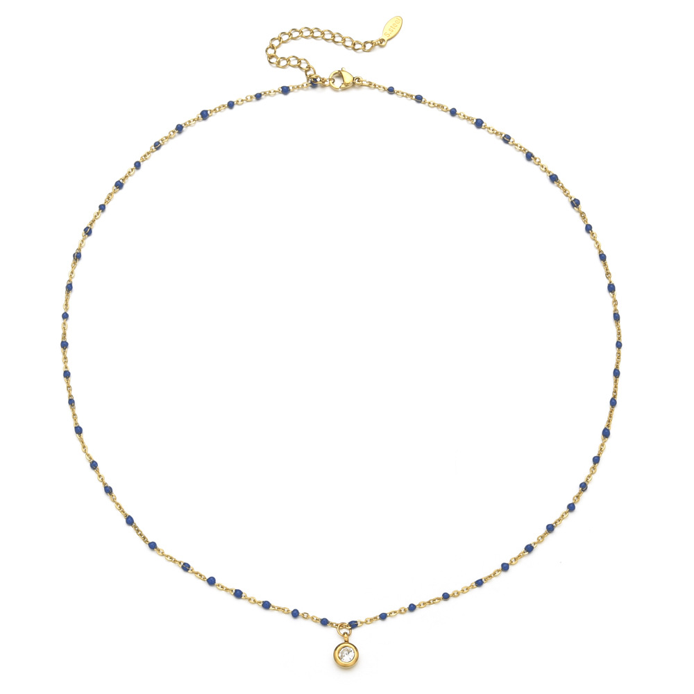 9g Weight 304 Stainless Steel, Seed Bead Pendant Material Rhinestones Inlay Material Pendant Necklace Classification 304 Stainless Steel Chain Material cable chain Chain Type 1 Piece Quantity Casual, Daily Occasion 304 Stainless Steel, Seed Bead Material Round Pattern All Seasons Season Women's Gender Enamel, Plating, Inlay Design Simple Style Style Wholesale Jewelry Simple Style Round 304 Stainless Steel Seed Bead Rhinestones Enamel Plating Inlay Pendant Necklace Cable Chain 12
