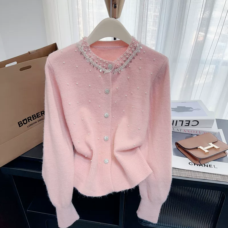 Ногтевые sequins, демисезонный свитер, вязаная кардиган, облегающий