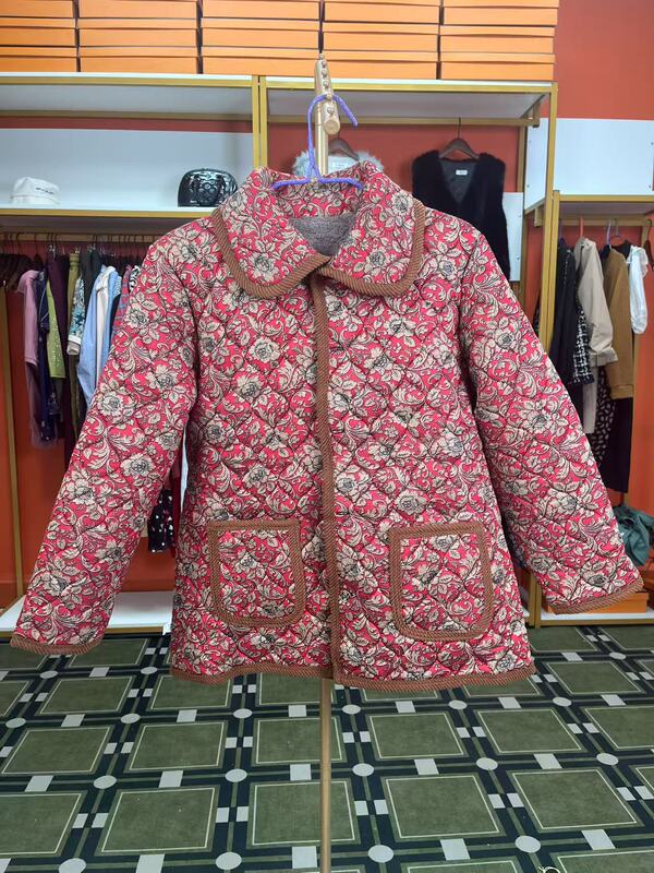 中老年妈妈棉袄短款棉衣翻领保暖加绒加厚奶奶冬装棉服上衣外套女|undefined