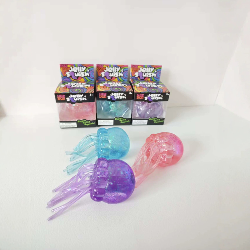 Cross-Border New Product Amazon Jellyfish Gradient Octopus Stress-Relief Squeeze Toy Outdoor Parent-Child Slow Rebound Toy