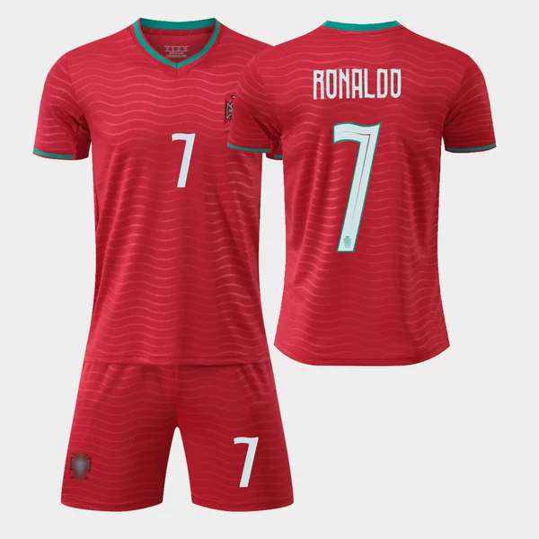 26Th World Cup Portugal Team Football Uniform Set, C Ronaldo Number 7 Home and Away Jerseys, Adult and Children's Training Uniforms