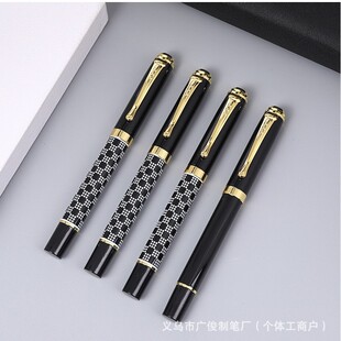 Business Office Signature Pen, Heavy-Touch Plaid Ballpoint Pen, Printable Logo, Holiday Event Souvenir Gel Pen