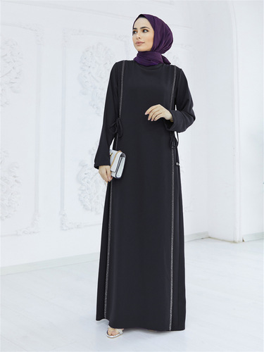 Women's Autumn/Winter New Fashion Elegant Tailored Back Buckle Waist Cinching Long Sleeve Dress Wholesale