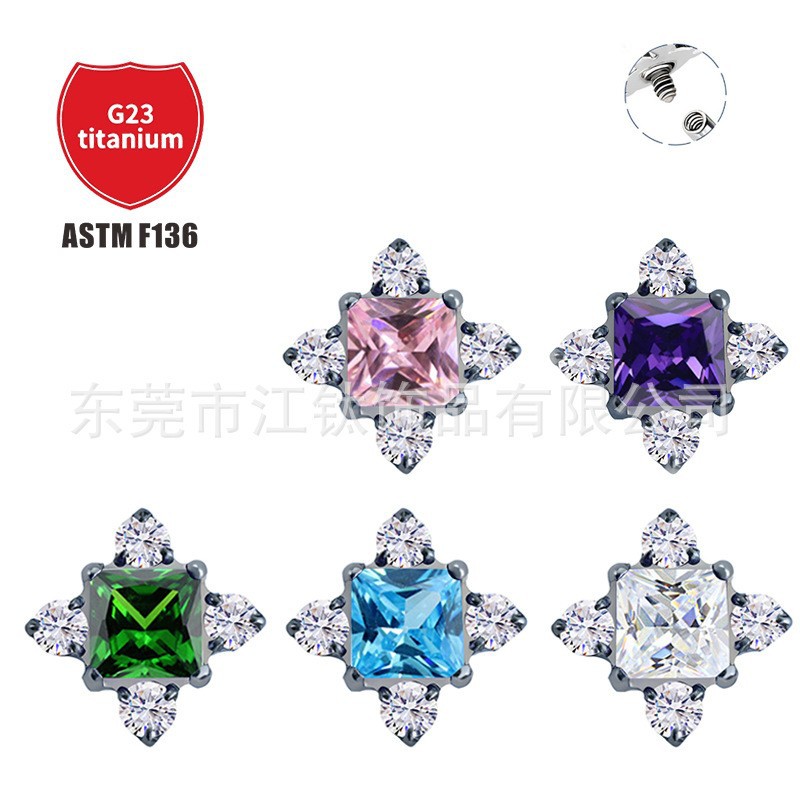 Pointed titanium steel lip stud product view