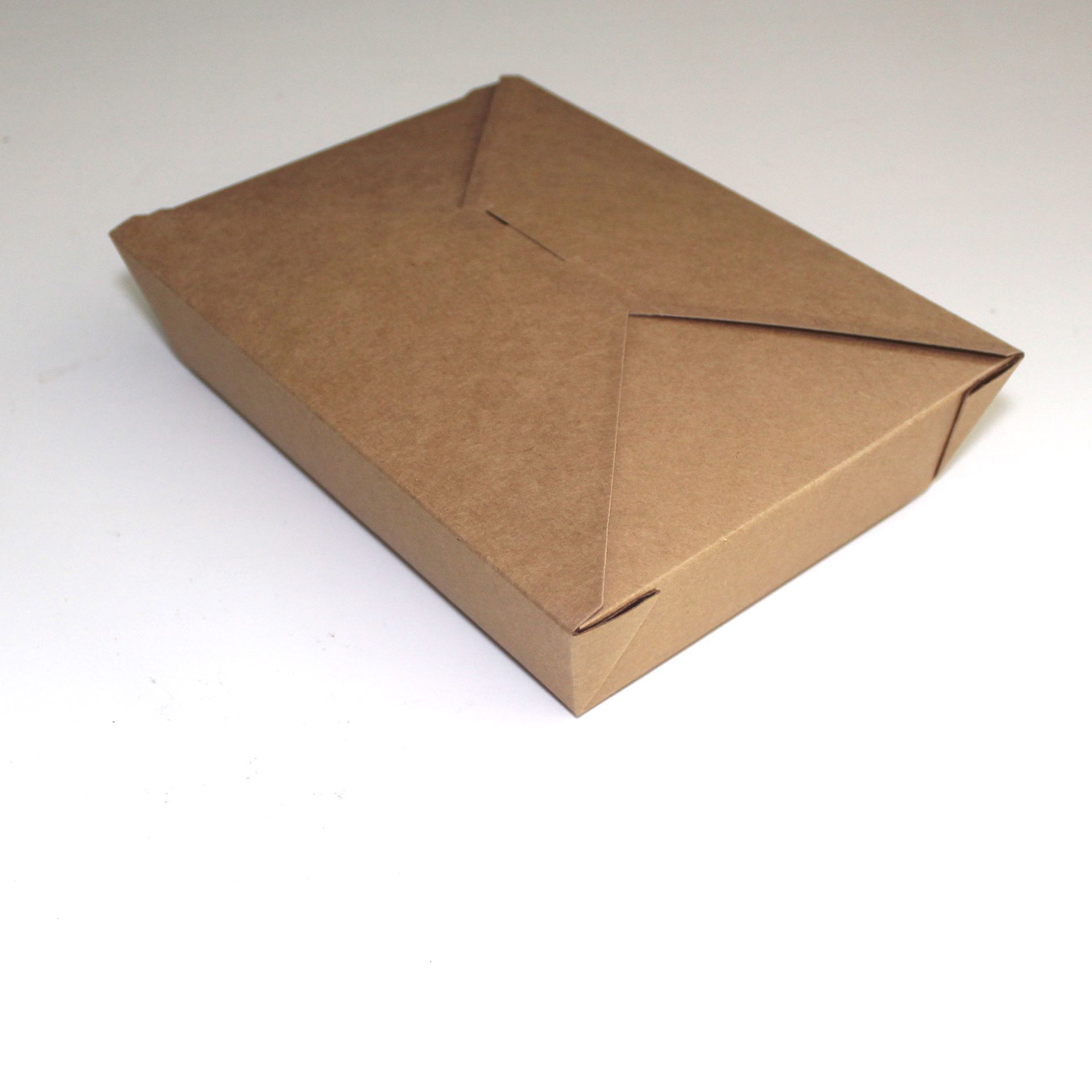 Caja de embalaje de papel kraft, caja desechable comercial estilo coreano para pollo frito, caja de papel a prueba de aceite para comida ligera, ensaladas y arroz frito, apta para alimentos.