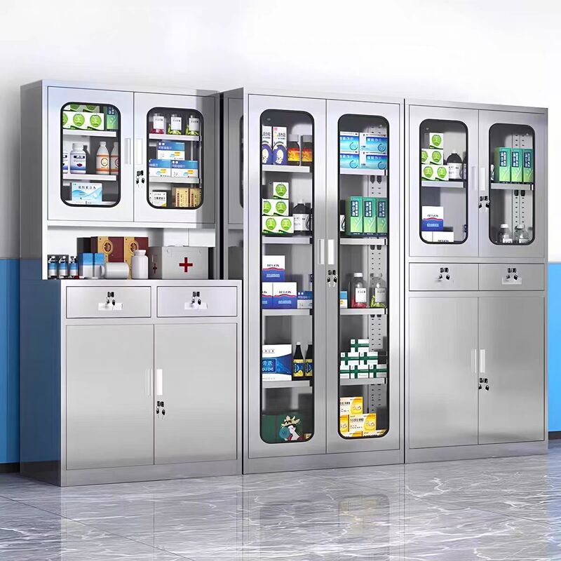 304 Stainless Steel Medicine Cabinet, File Cabinet, Tool Storage, Cleaning Cabinet, Glass Sterile Instrument Cabinet, Clinic Pharmacy Cabinet