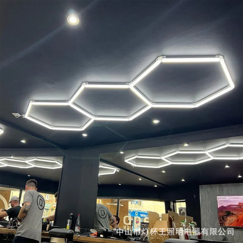 lámpara de taza Wangchao marca tienda de zapatos led hexagonal panal luz de techo brillante a prueba de agua a prueba de humedad luz de insectos