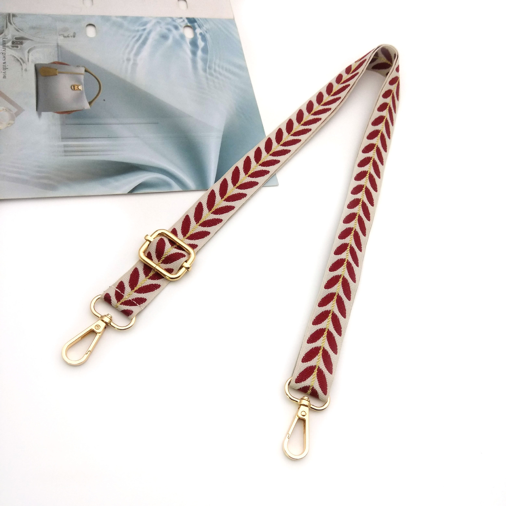 37g Weight Bag Strap Bag Accessories Type 1 Piece Quantity Holiday, Daily Occasion Polyester Material Leaf Pattern Casual Style 1 Piece Polyester Leaf Bag Strap 3