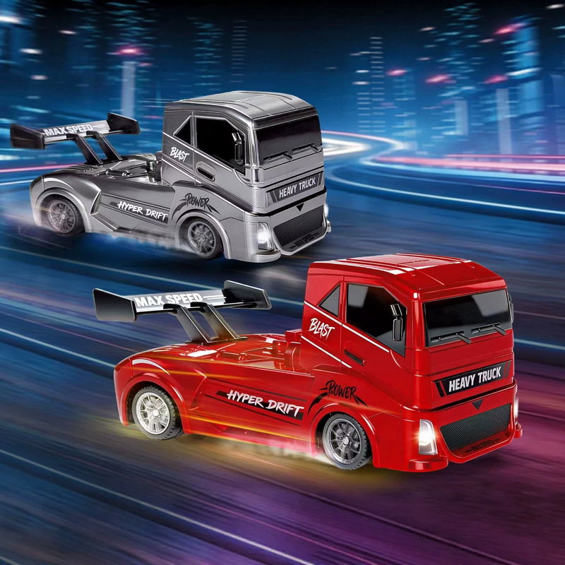 Cross-Border Rc Remote Control High-Speed Drift Car with Proportional Throttle, Heavy-Duty Truck Modification, Sports Car, USB Charging Model, Three-Speed Lights