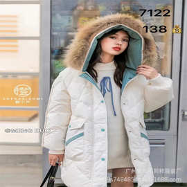 橙小米 2025童装冬季加厚白鸭绒防水羽绒服洋气面包服中大童 货源