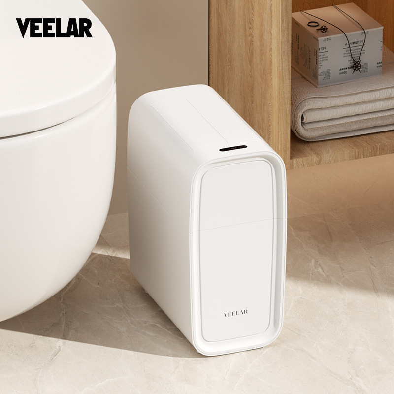 Veelar Automatic Adsorption Smart Sensor Trash Can 2025 New Model for Home Bathroom Narrow Gap Bathroom Veelar Automatic Adsorption Smart Sensor Trash Can 2025 New Model for Home Bathroom Narrow Gap Bathroom
