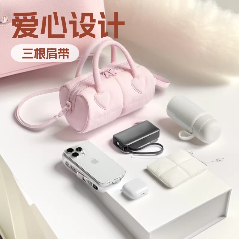 Cross-Border New Model Women's Cute and Heart-Shaped Comfortable Small-Sized Adjustable Shoulder Strap Puffy Quilted Crossbody Bag Cross-Border New Model Women's Cute and Heart-Shaped Comfortable Small-Sized Adjustable Shoulder Strap Puffy Quilted Crossbody Bag