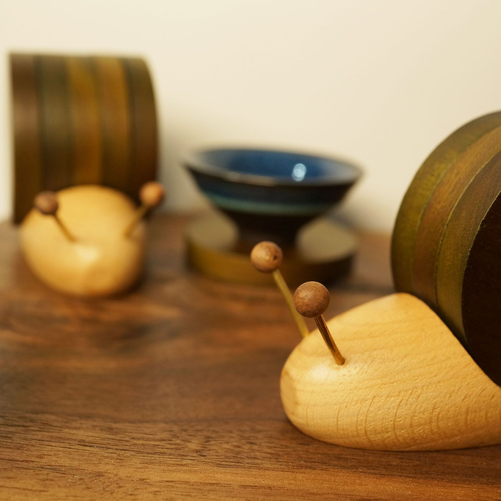 Caracol de dibujos animados madera maciza posavasos creativo regalo hogar té posavasos de café montaña antideslizante de calor