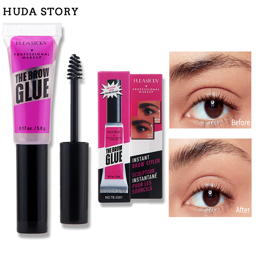 huda story Shaping Eyebrow Gel: Transparent water-resistant eyebrow shaping glue, natural, long-lasting and three-dimensional eyebrow gel undefined