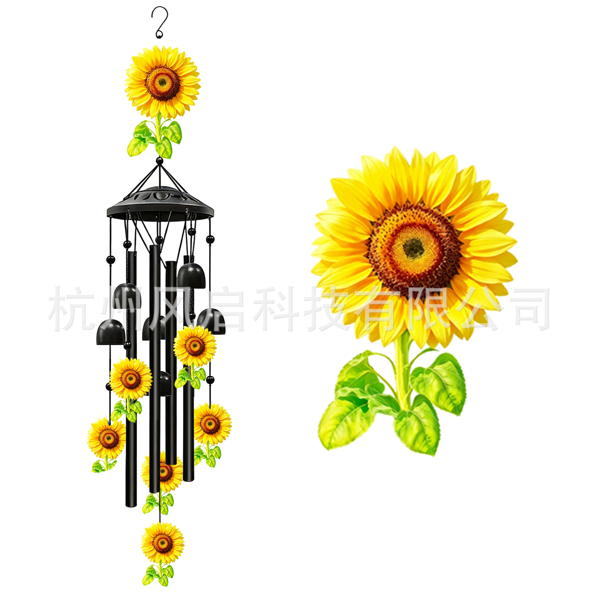 Campana de Viento de Colibrí de Metal y Aluminio Decorativo Colgante para Jardín y Patio Exterior