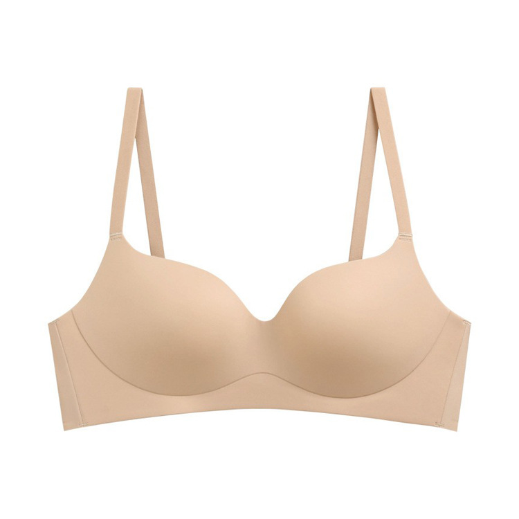 7702 tira de jalea de alta calidad sin costuras de una sola pieza simple brillante ropa interior ligera inalámbrica en forma de U belleza sujetador trasero