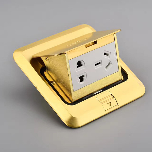 Manufacturer wholesale four-way Songri 120 type copper floor plug stainless steel quick pop-up two-three plug five-hole dual phone computer