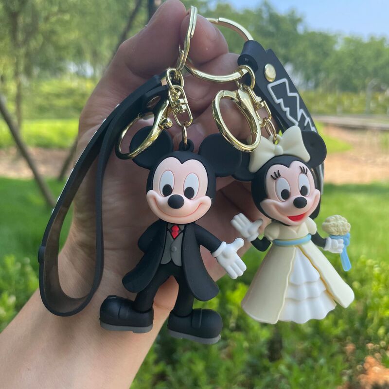 Cartoon Mickey Mouse Couple Keychain Suit Mickey Princess Minnie Cute Bag Ornament Small Gift Wholesale