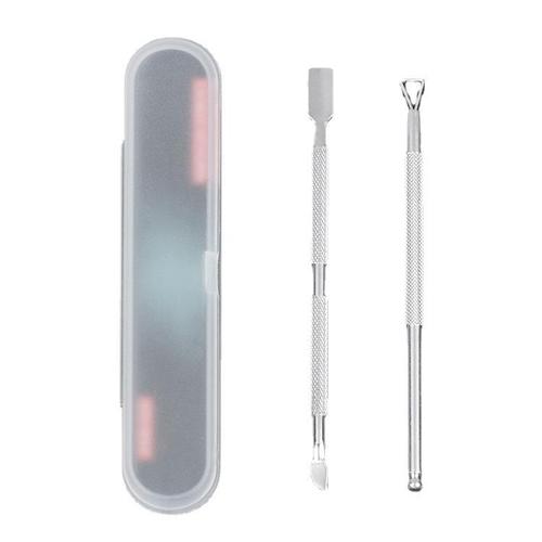 Double-headed manicure stainless steel nail care remover nail polish glue planer light therapy Xiaogang push hand repair tool