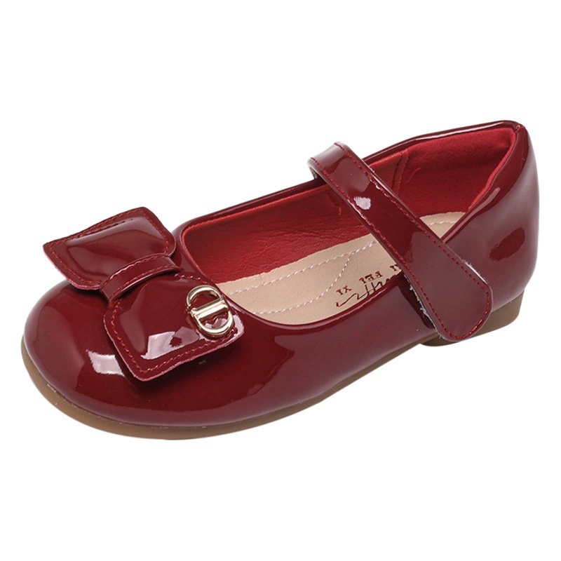 Детские кожаные туфли Aisha, туфли принцессы с мягкой подошвой, весна 2025, новые черные универсальные туфли для девочек, школьные балетки для малышей