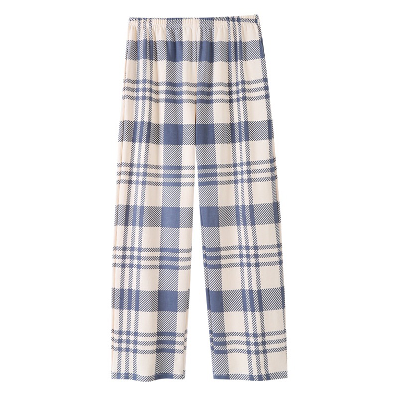 Pantalones de pijama a cuadros de primavera y verano Pantalones de mujer sueltos y cómodos más tamaño ropa exterior Four Seasons ropa para el hogar pantalones de Casa de dibujos animados para mujer