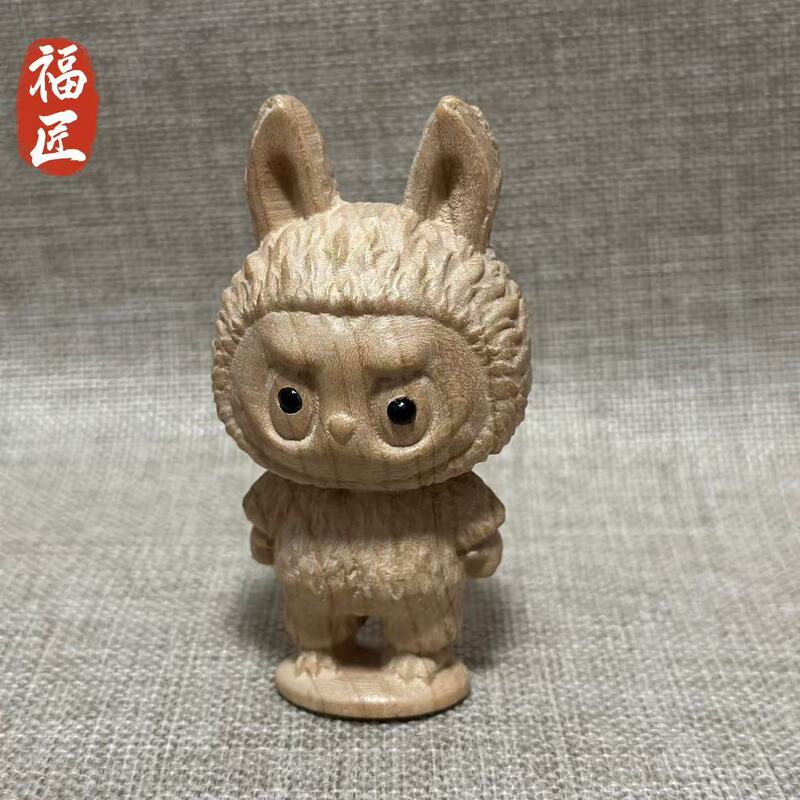 拉布布桃木雕刻工艺品创意木质摆件手把件可爱儿童玩具拉布布|undefined