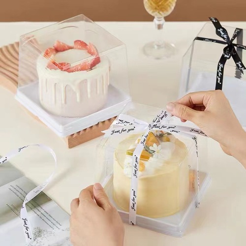 4寸蛋糕盒透明方形包装盒小四寸慕斯甜品切件巴斯克打包盒防雾