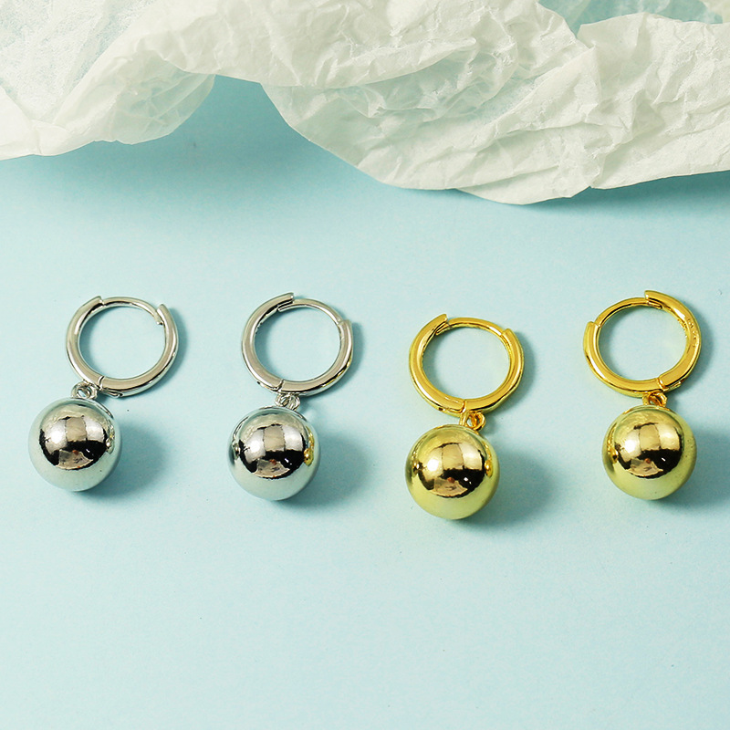 Retro Women's French Metal Ball Exquisite Small Earrings 2022 Trendy Elegant Cool Style Simple Design Earrings