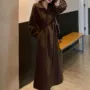 法式咖色秋季气质连衣裙