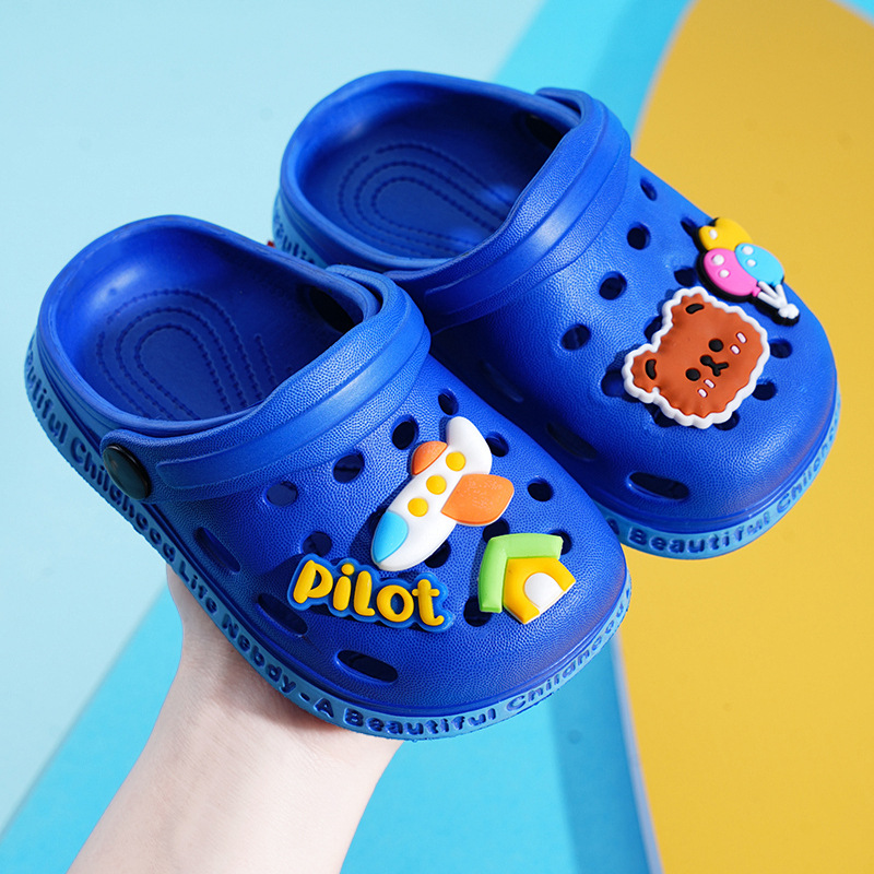 Zapatillas para niños verano niño antideslizante bebé baño 2-7 años bebé Baotou linda niña agujero 2 sandalias