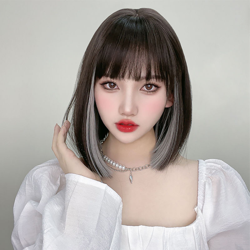 Women's Casual Street High Temperature Wire Bangs Short Straight Hair Wigs display picture 4