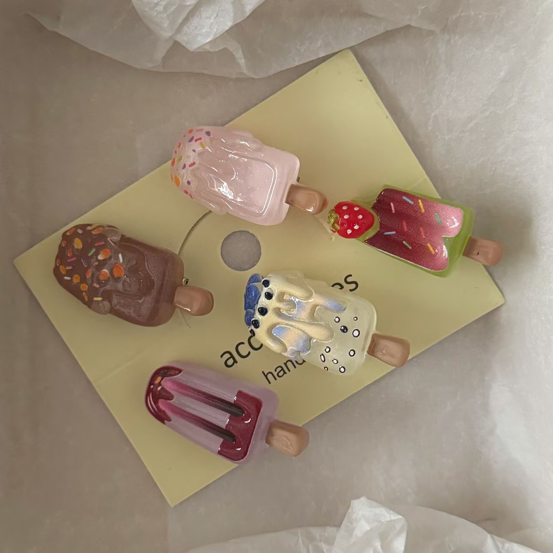 summer new ice-transparent coffee ice cream barrettes fun candy toy cute girl duckbill clip hairpin hair ornaments wholesale