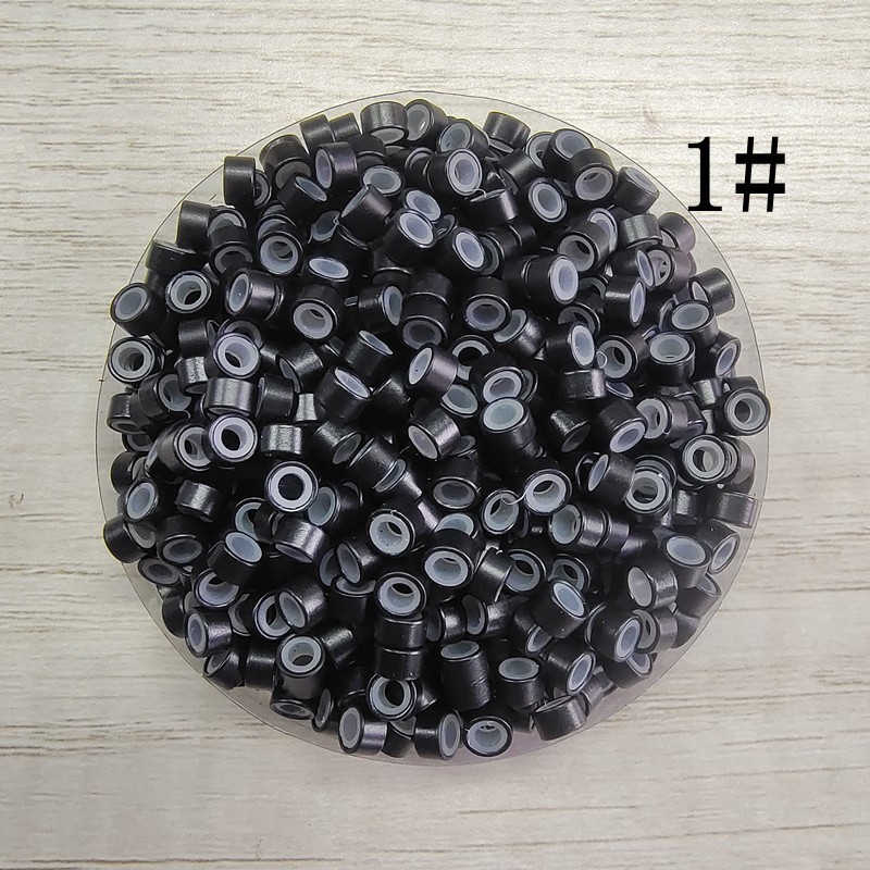 Clips de extensión de cabello sin costuras transfronterizos, anillos de extensión de cabello de silicona acampanados, clips de extensión de cabello con alambre dorado láser, anillos de extensión de cabello sin costuras.