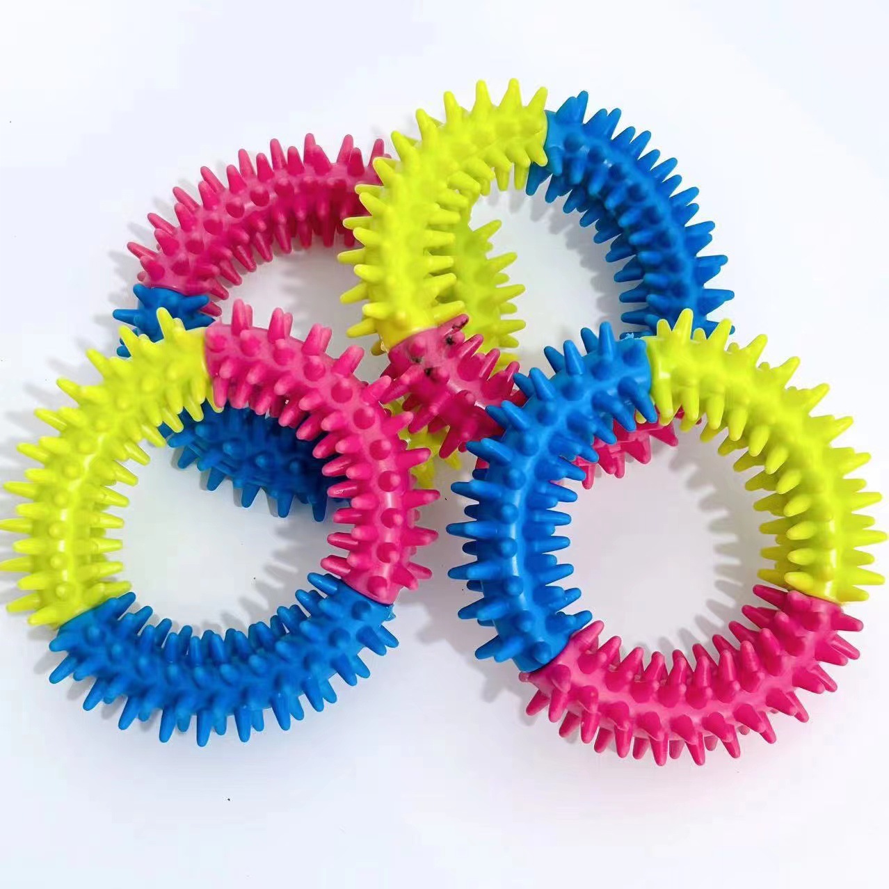 Juguete para perros molar tooth cleaning color TPR Thorn Ring Training Toy color costura perro juguete suministros para mascotas