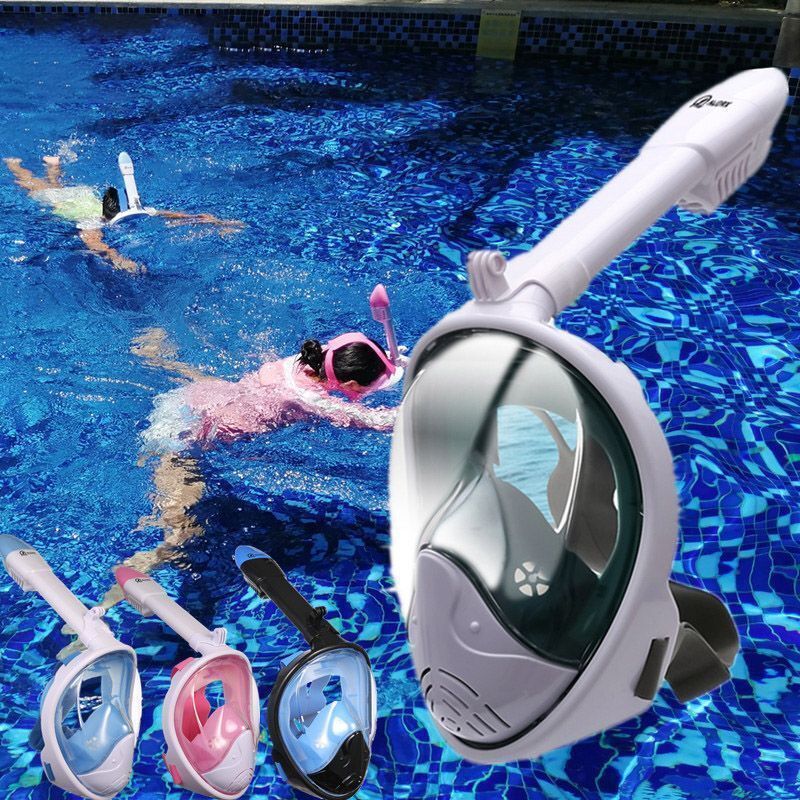 Diving Mask Snorkeling Sambo Fully Dry Snorkel Full Face Waterproof Anti-Fog Mask for Adults and Children Swimming