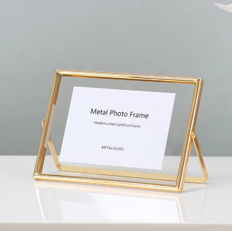 Cross-border supply Nordic ins wind rotating metal photo frame table 67810 inch transparent diy specimen manufacturers wholesale
